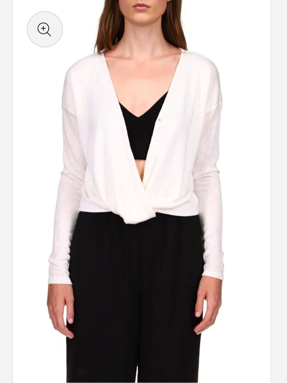 Sanctuary NWT Thinking of You Knit Top Women's White Twist Front Long-Sleeve M